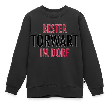 Bester Torwart im Dorf | Fußball Geschenke - Kinder Premium Organic Sweatshirt - Schwarz - Vorne - AI Model Kid Female (0cm)