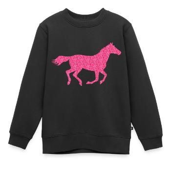 cheval de paillettes - Sweat Premium enfant bio - noir - Devant - AI Model Kid Female (0cm)