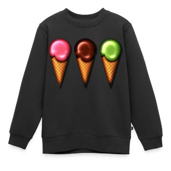 Eis, Sommer, Schoko Süss Sonne Baden Eiszeit - Kinder Premium Organic Sweatshirt - Schwarz - Vorne - AI Model Kid Female (0cm)