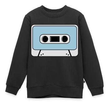 Kassette - Kinder Premium Organic Sweatshirt - Schwarz - Vorne - AI Model Kid Female (0cm)