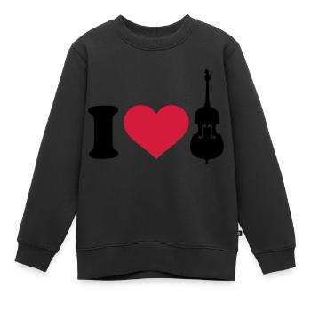 Kontrabass - Kinder Premium Organic Sweatshirt - Schwarz - Vorne - AI Model Kid Female (0cm)