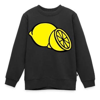 Zitrone - Kinder Premium Organic Sweatshirt - Schwarz - Vorne - AI Model Kid Female (0cm)