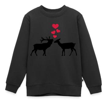 Hirsch - Kinder Premium Organic Sweatshirt - Schwarz - Vorne - AI Model Kid Female (0cm)