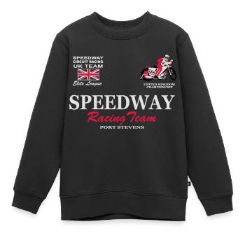 Speedway Poloshirt UK-Team - Sweat Premium enfant bio - noir - Devant - AI Model Kid Female (0cm)