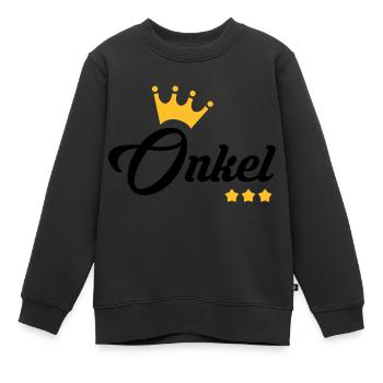 Oncle / Tante / Cousin / Cousine - Sweat Premium enfant bio - noir - Devant - AI Model Kid Female (0cm)