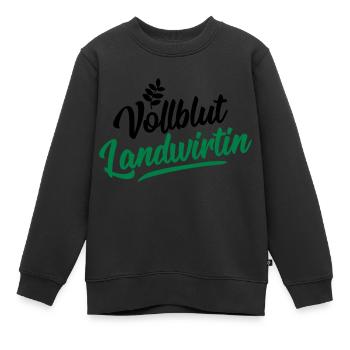 landwirtin vollblut design - Kinder Premium Organic Sweatshirt - Schwarz - Vorne - AI Model Kid Female (0cm)