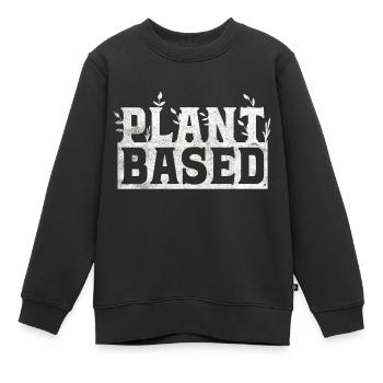 Usine basée végétalien végétalisme plantes saines - Sweat Premium enfant bio - noir - Devant - AI Model Kid Female (0cm)