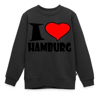 I love Hamburg - Kinder Premium Organic Sweatshirt - Schwarz - Vorne - AI Model Kid Female (0cm)