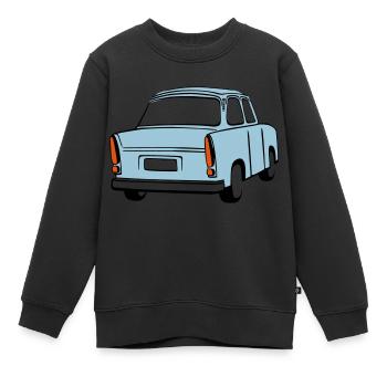 Sky blue Trabi  - Kids Premium Organic Sweatshirt - black - Front - AI Model Kid Female (0cm)