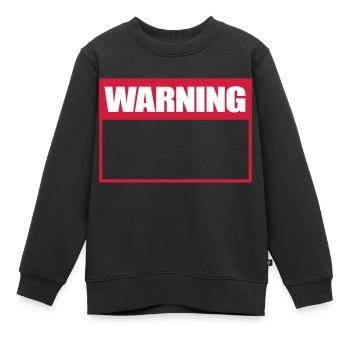 Panneau d’avertissement Panneau d’avertissement Avertissement - Sweat Premium enfant bio - noir - Devant - AI Model Kid Female (0cm)