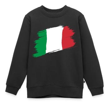 Italien Flagge - Kinder Premium Organic Sweatshirt - Schwarz - Vorne - AI Model Kid Female (0cm)