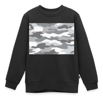 Schnee Camo - Kinder Premium Organic Sweatshirt - Schwarz - Vorne - AI Model Kid Female (0cm)