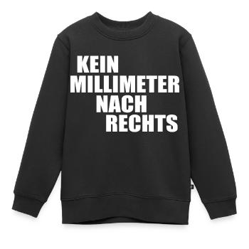 kein millimeter nach rechts - Kinder Premium Organic Sweatshirt - Schwarz - Vorne - AI Model Kid Female (0cm)