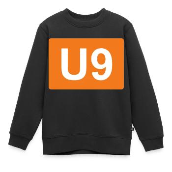 Berlin U-Bahn U9 - Kinder Premium Organic Sweatshirt - Schwarz - Vorne - AI Model Kid Female (0cm)