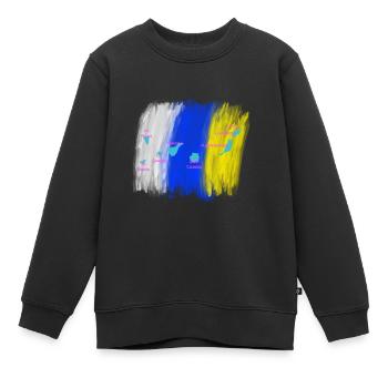 8 îles Canaries - Sweat Premium enfant bio - noir - Devant - AI Model Kid Female (0cm)