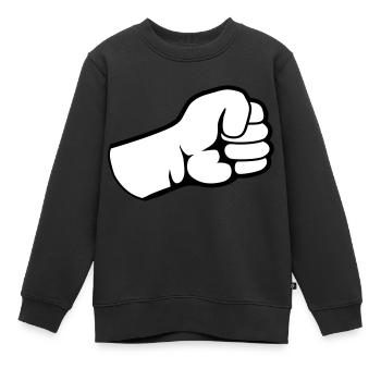 Geballte Faust Design - Kinder Premium Organic Sweatshirt - Schwarz - Vorne - AI Model Kid Female (0cm)