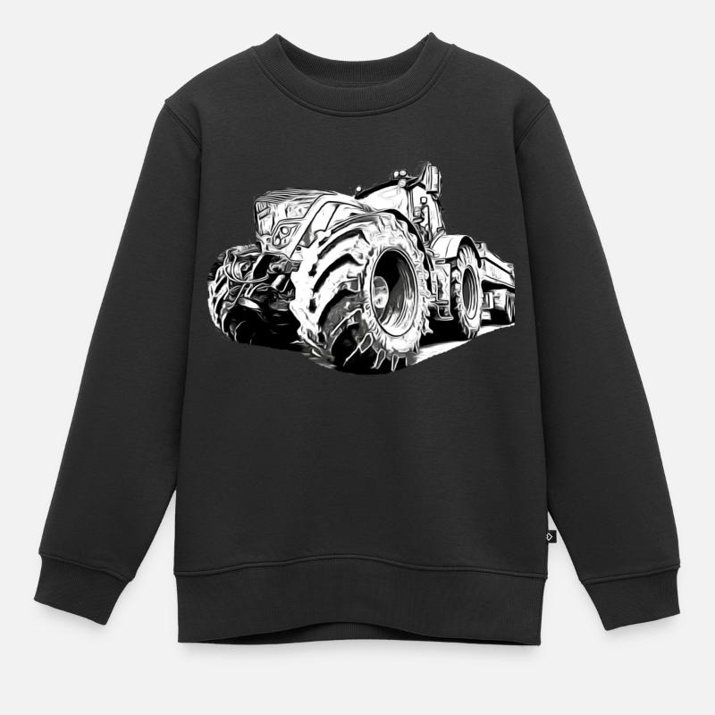 Tracteur - Sweat Premium enfant bio - noir