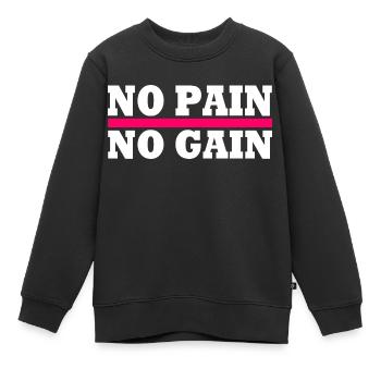 No pain no gain - Sweat Premium enfant bio - noir - Devant - AI Model Kid Female (0cm)