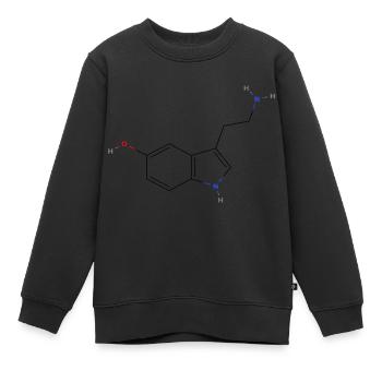 Serotonin-Molekül - Farbige Strukturformel - Kinder Premium Organic Sweatshirt - Schwarz - Vorne - AI Model Kid Female (0cm)