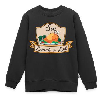 Sir Lunch A Lot Vielfraß Grillen Barbecue Futtern - Kinder Premium Organic Sweatshirt - Schwarz - Vorne - AI Model Kid Female (0cm)