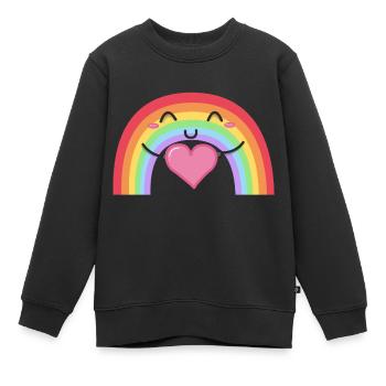 Regenbogen - Kinder Premium Organic Sweatshirt - Schwarz - Vorne - AI Model Kid Female (0cm)