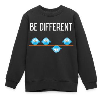 Be different Vogel Birds - Kinder Premium Organic Sweatshirt - Schwarz - Vorne - AI Model Kid Female (0cm)