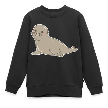 Lion de mer - Sweat Premium enfant bio - noir - Devant - AI Model Kid Female (0cm)