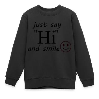 hi - Sweat Premium enfant bio - noir - Devant - AI Model Kid Female (0cm)