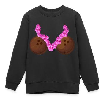Kokosnuss-Bra Hawaiianische Familie Sommerurlaub - Kinder Premium Organic Sweatshirt - Schwarz - Vorne - AI Model Kid Female (0cm)