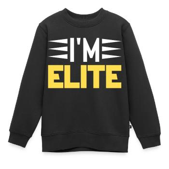I´m Elite (gelb) - Kinder Premium Organic Sweatshirt - Schwarz - Vorne - AI Model Kid Female (0cm)