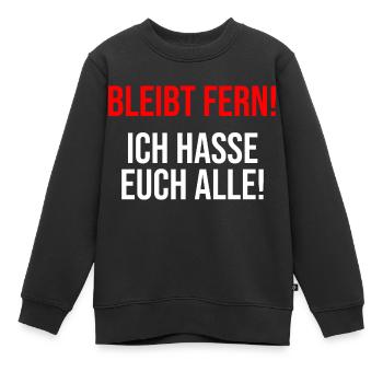 ich hasse Menschen - Kinder Premium Organic Sweatshirt - Schwarz - Vorne - AI Model Kid Female (0cm)