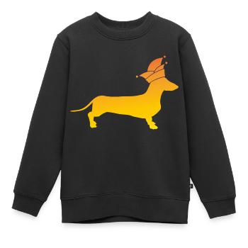 Dackel Alaaf - Kinder Premium Organic Sweatshirt - Schwarz - Vorne - AI Model Kid Female (0cm)