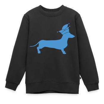 Dackel Alaaf - Kinder Premium Organic Sweatshirt - Schwarz - Vorne - AI Model Kid Female (0cm)