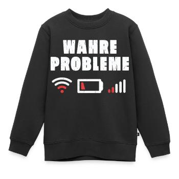Wahre Probleme Internet WLAN Akku Empfang Geschenk - Kinder Premium Organic Sweatshirt - Schwarz - Vorne - AI Model Kid Female (0cm)