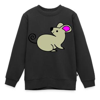 Souris - Sweat Premium enfant bio - noir - Devant - AI Model Kid Female (0cm)