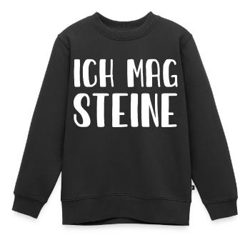 Ich mag Steine - Stein - Geologie - Geologe - Kinder Premium Organic Sweatshirt - Schwarz - Vorne - AI Model Kid Female (0cm)