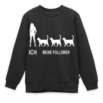 Ich und Meine Follower Katzen Frauchen katzefreund - Kinder Premium Organic Sweatshirt - Schwarz - Vorne - AI Model Kid Female (0cm)