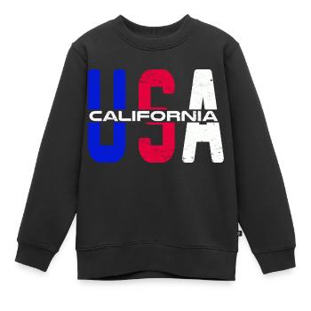 Usa California Vintage fier citoyen américain - Sweat Premium enfant bio - noir - Devant - AI Model Kid Female (0cm)