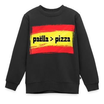 Drapeau Espagnol Espagne Paella supérieur à Pizza - Sweat Premium enfant bio - noir - Devant - AI Model Kid Female (0cm)