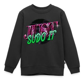étudiant idée cadeau informatique langue père - Sweat Premium enfant bio - noir - Devant - AI Model Kid Female (0cm)