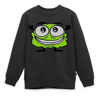 Petit monstre poilu mignon - Sweat Premium enfant bio - noir - Devant - AI Model Kid Female (0cm)