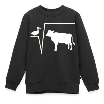 n-te Wurzel von Q - Ente Wurzel von Kuh Mathe Witz - Kinder Premium Organic Sweatshirt - Schwarz - Vorne - AI Model Kid Female (0cm)