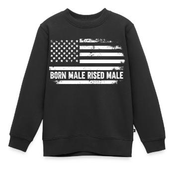 Homme né mâle élevé - Sweat Premium enfant bio - noir - Devant - AI Model Kid Female (0cm)