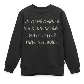 Männer und Hunde lustiger Spruch Haustiere dating - Kinder Premium Organic Sweatshirt - Schwarz - Vorne - AI Model Kid Female (0cm)