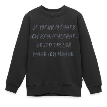 Männer und Hunde lustiger Spruch Haustiere dating - Kinder Premium Organic Sweatshirt - Schwarz - Vorne - AI Model Kid Female (0cm)