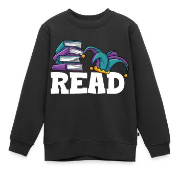 Lesen - Kinder Premium Organic Sweatshirt - Schwarz - Vorne - AI Model Kid Female (0cm)