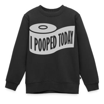 I pooped today Zitat - Kinder Premium Organic Sweatshirt - Schwarz - Vorne - AI Model Kid Female (0cm)