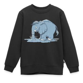 Pipo - Sweat Premium enfant bio - noir - Devant - AI Model Kid Female (0cm)