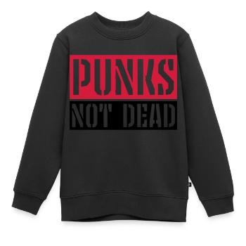 punks pas mort citation - Sweat Premium enfant bio - noir - Devant - AI Model Kid Female (0cm)