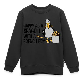 Heureux comme une mouette - Sweat Premium enfant bio - noir - Devant - AI Model Kid Female (0cm)